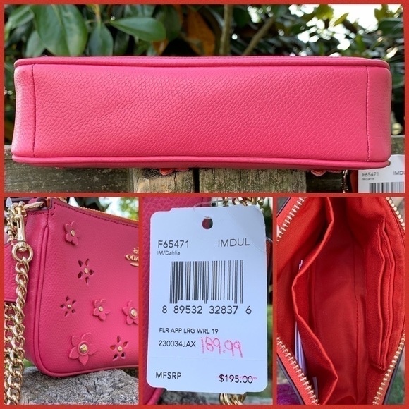 65471 Coach Oversized Floral Rivet Appliqué NWT - Picture 3 of 3